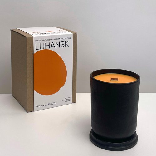 Decorative aroma candle "LUHANSK" (wooden wick) REKAVA 13287-rekava photo