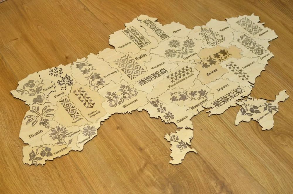 Puzzle map of Ukraine for embroidery from WoodLike 3103 photo