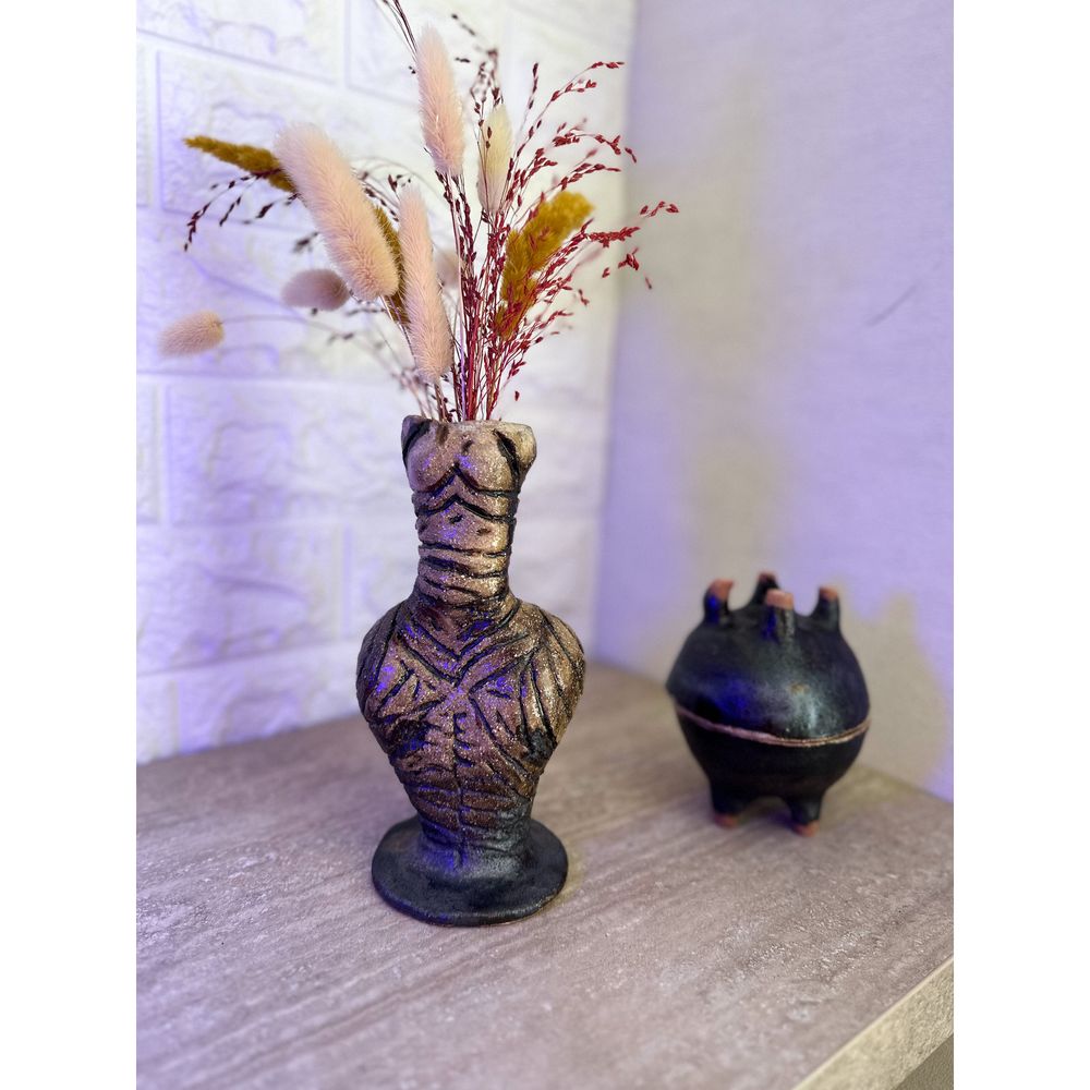 Чаша з ніжками Трипільська керамічна ТМ Кентавріда, ручна робота 13702-kentavrida фото