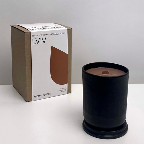 Decorative scented candle "LVIV" (wooden wick) REKAVA 13281-rekava photo