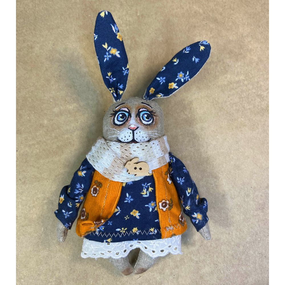 Fabric toy Bunny floral, color blue, size 21*12*6 cm 11261-zoiashyshkovska photo