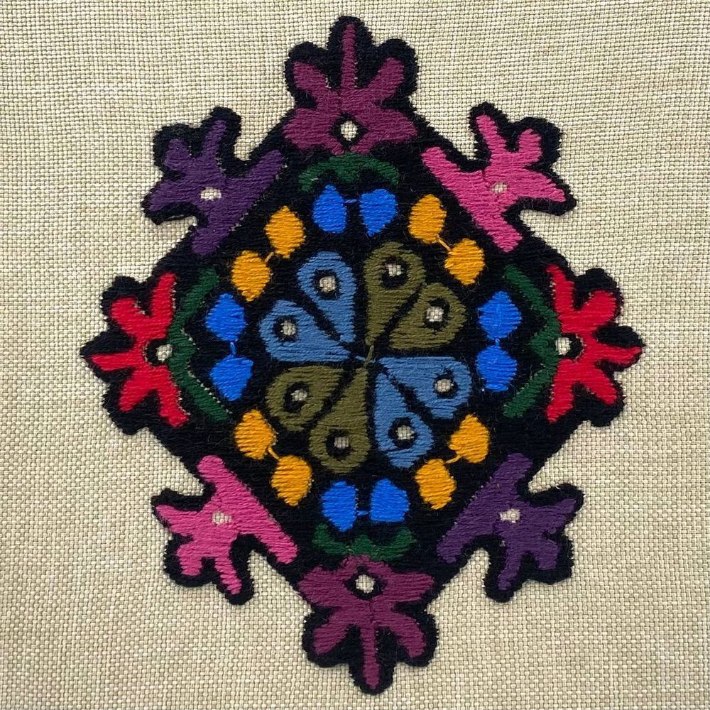 Light embroidered notebook Colored rhombus in a checkered pattern 22x15 cm 80 sheets Yaryna Chorna 20304-yach-klitynka photo