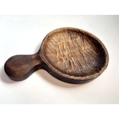 Wooden plate, round, 25 cm, oak, handmade 12497-yaroslav-duben photo