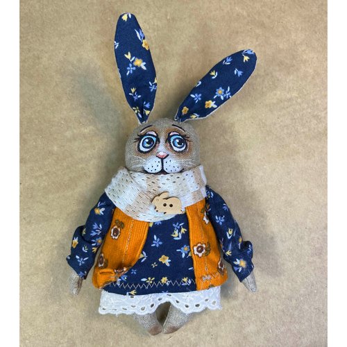 Fabric toy Bunny floral, color blue, size 21*12*6 cm 11261-zoiashyshkovska photo