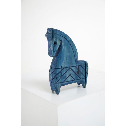 Wooden horse "Eagle" blue, 17x22 cm 11902-zerno photo