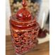 Rectangular openwork dark red candle holder with an ornament 11894-yekeramika photo 5