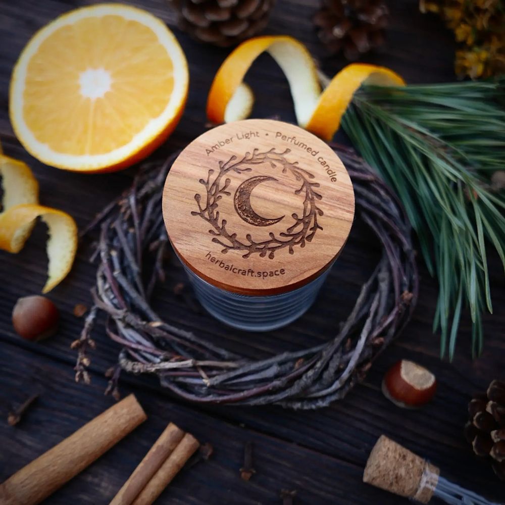 Набір "Тепло" L (баночка чаю з диких трав, термокухоль, парфумована свічка "Amber Light", листівка) Herbalcraft 14279-herbalcraft фото