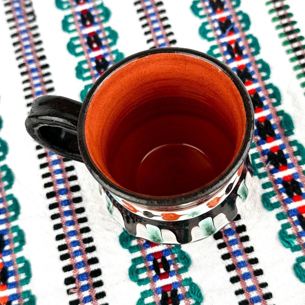 Tall hand-painted ceramic coffee mug &ndash; Bubnivka ceramics: "Along the Paths of the Trypillian Fore-Mother" 23772-vysoka-s-tryp-pram photo
