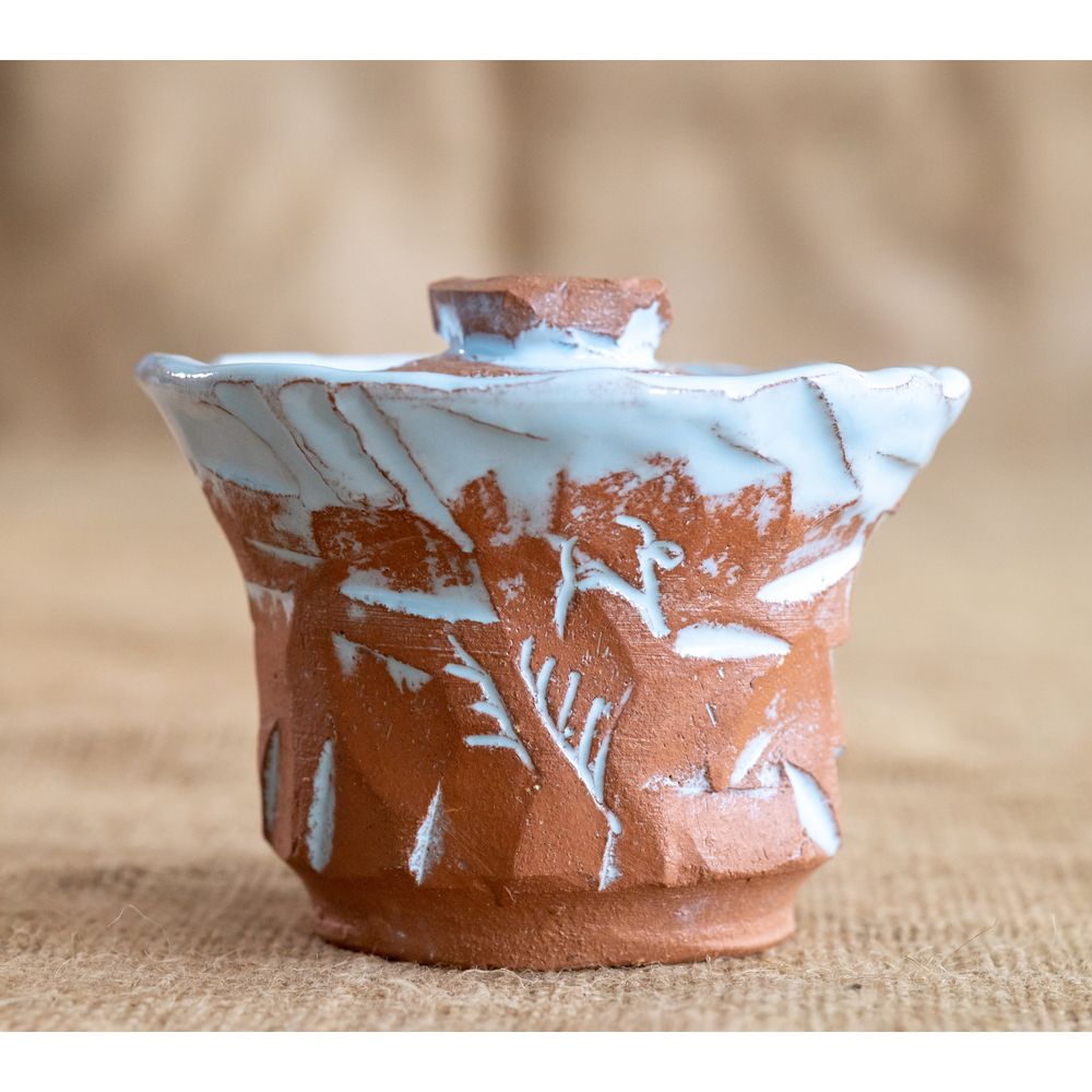 Ceramic sugar bowl with a lid, Azure Forest Steppe, 150 ml, Centaurida + Keramira 14061-keramira photo