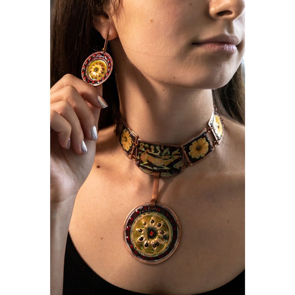 Earrings "Princess of Scythia", Scythia Series, 5 cm, Enamel Coziy + Centaurida 15142-emali-kozii photo
