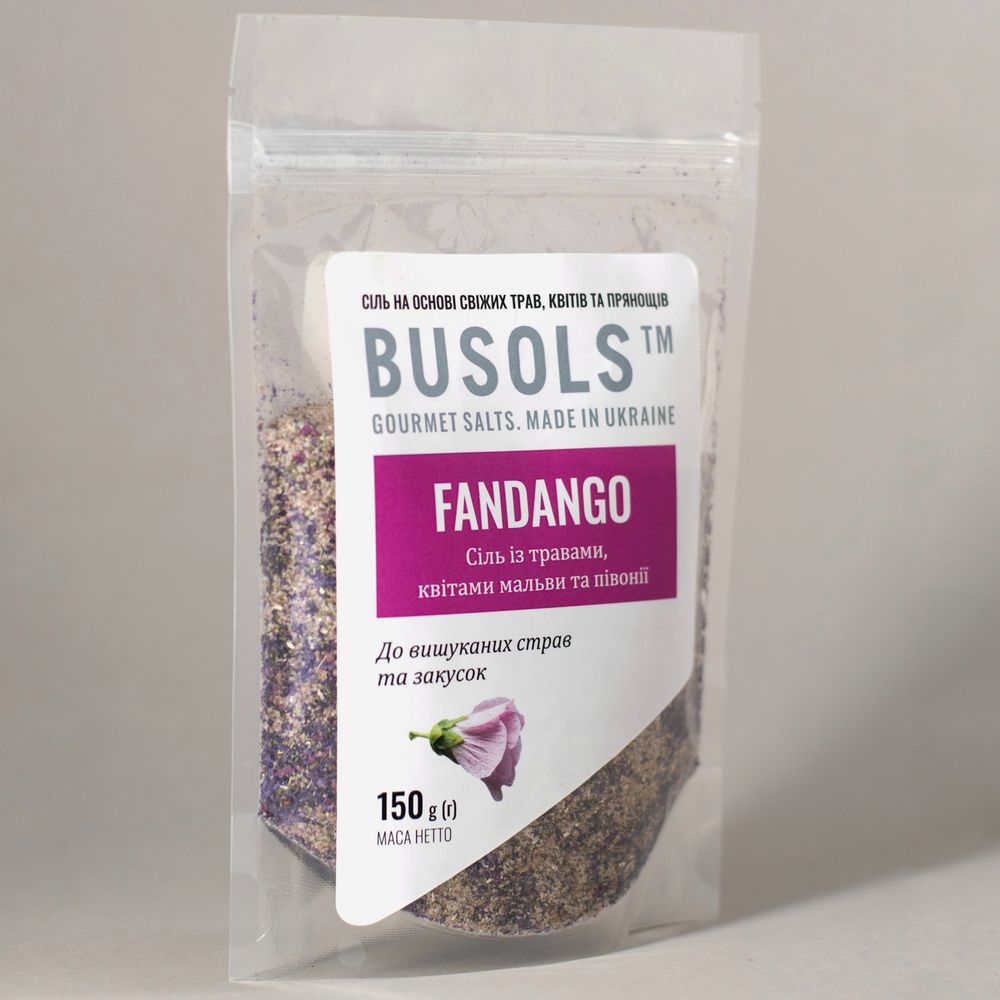 Salt with herbs, mallow and peony flowers "Fandango" Busols, 150 g 19974-busols photo