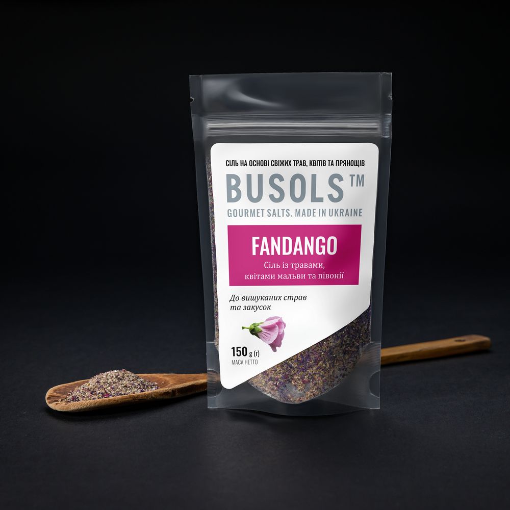 Salt with herbs, mallow and peony flowers "Fandango" Busols, 150 g 19974-busols photo