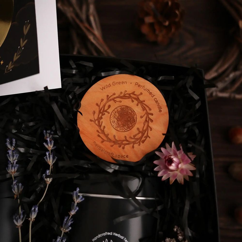 Набір "Тепло" L (баночка чаю з диких трав, термокухоль, парфумована свічка "Wild Green", листівка) Herbalcraft 14280-herbalcraft фото