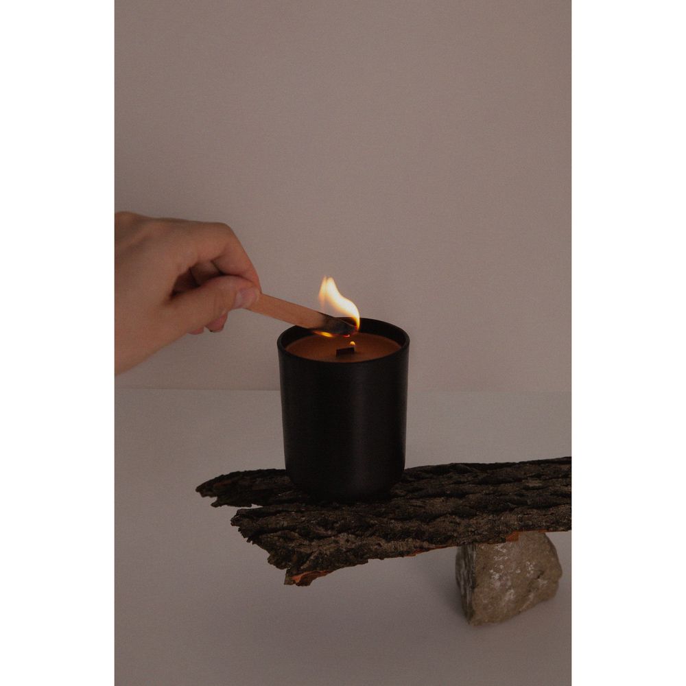 Decorative scented candle "SUMY" (wooden wick) REKAVA 13286-rekava photo