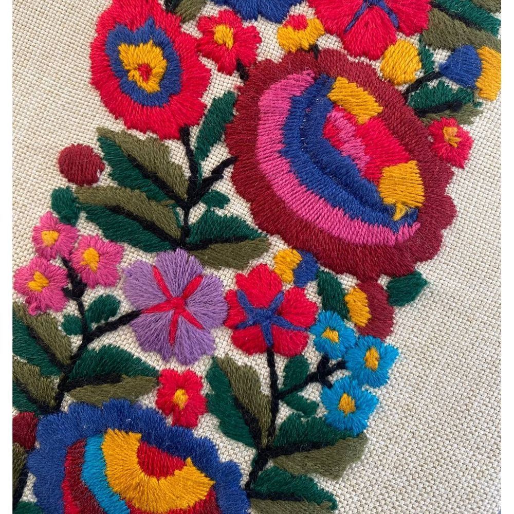 Light embroidered notebook Multicolored flowers sheets without markings 20.5x14.5 cm 108 sheets Yaryna Chorna 20305-yach photo