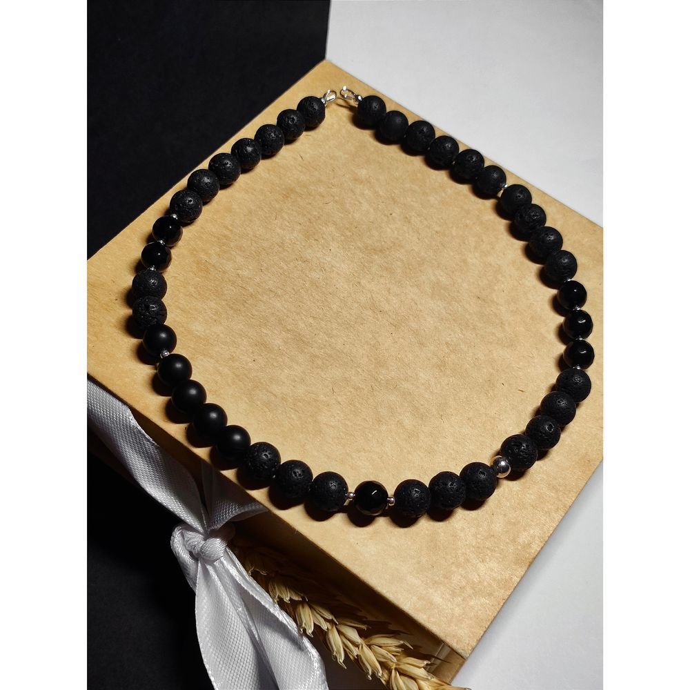 Agate and lava choker 20656-free-clasp-d-jewelry photo