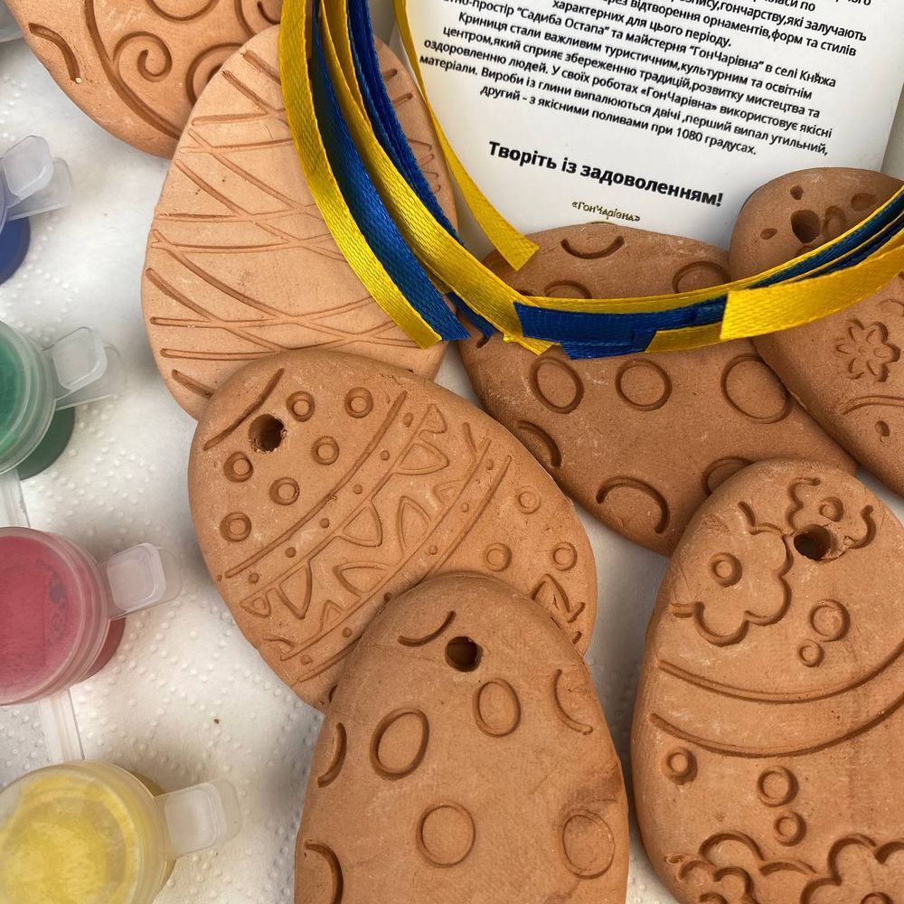 Easter Eggs Craft Set with Ceramic Blanks and Paints 20915-pysanky-honcharivna photo