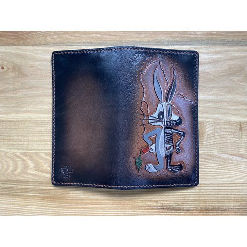 Шкіряний гаманець великий "Заєць" 12095-yb-leather фото