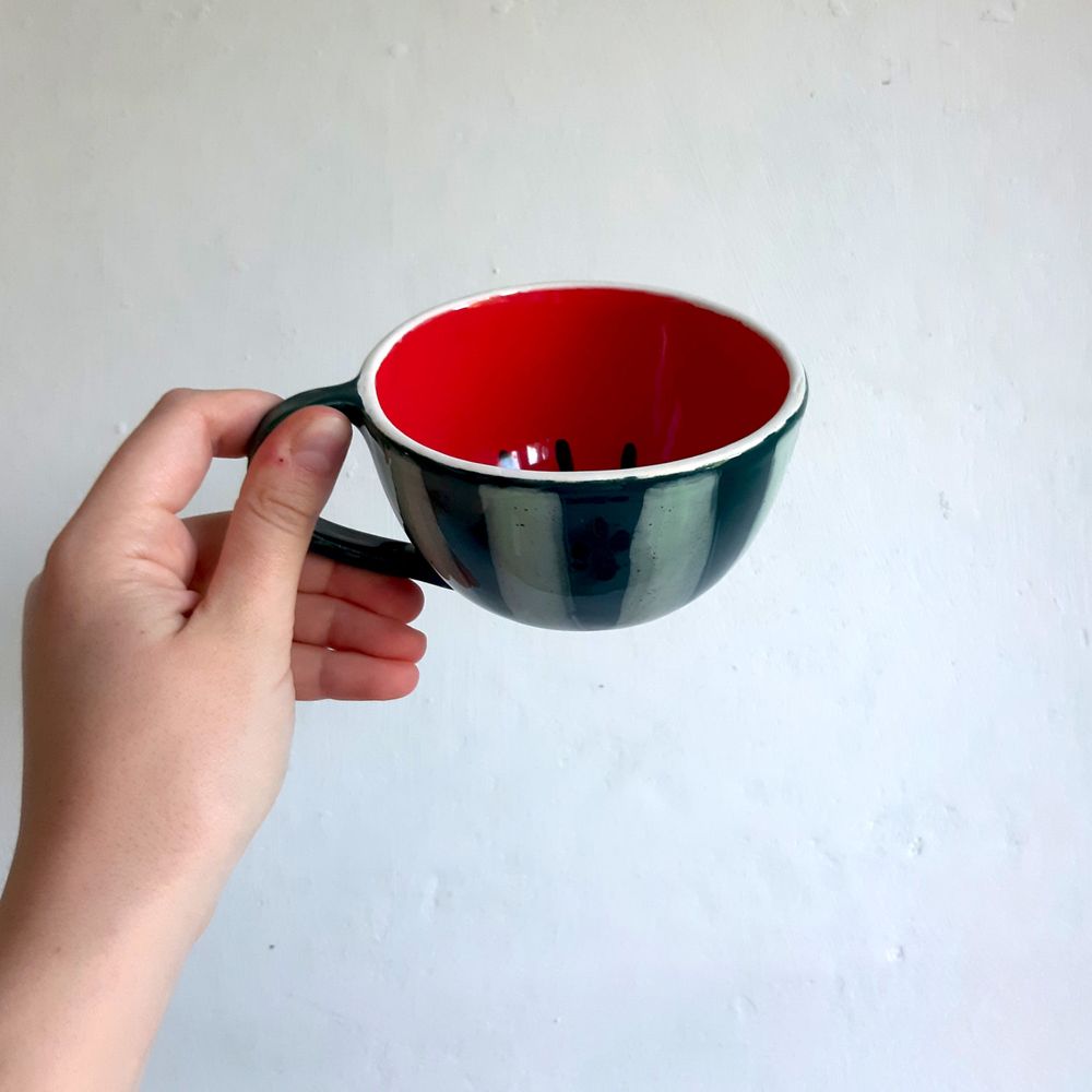 Чашка керамічна Кавунова для кави ZAYKINA CERAMICA 7105 фото