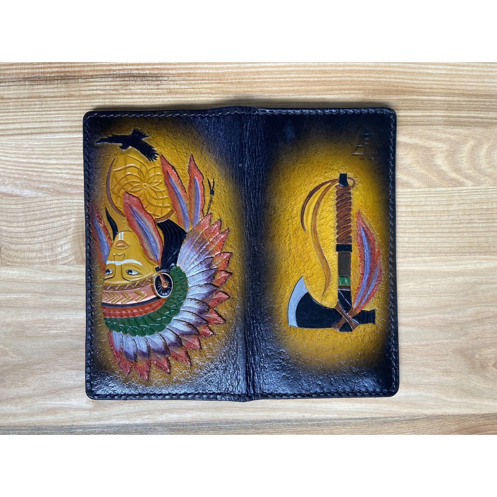 Large leather wallet "Indian" 12096-yb-leather photo