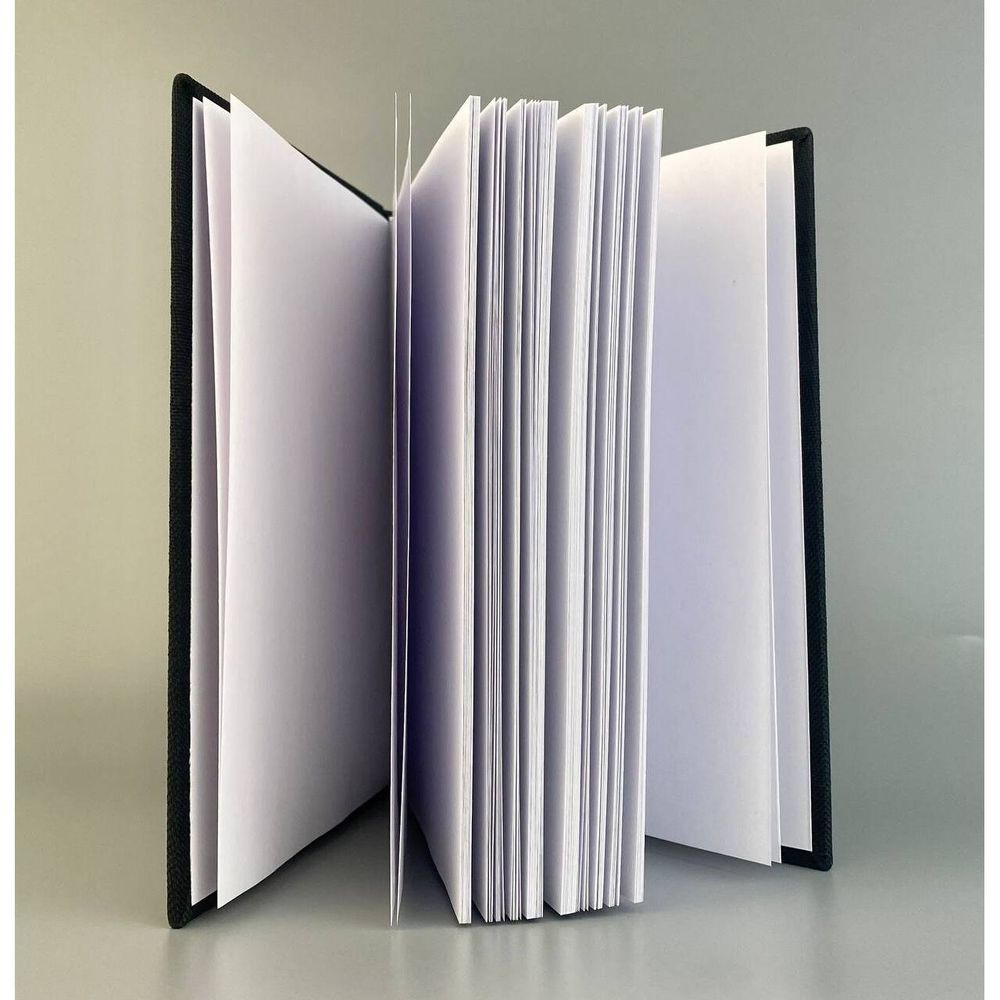 Notebook with embroidery black Multicolored flowers sheets without markings 20.5x14.5 cm 136 sheets Yaryna Chorna 20306-yach photo