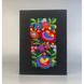 Notebook with embroidery black Multicolored flowers sheets without markings 20.5x14.5 cm 136 sheets Yaryna Chorna 20306-yach photo 1