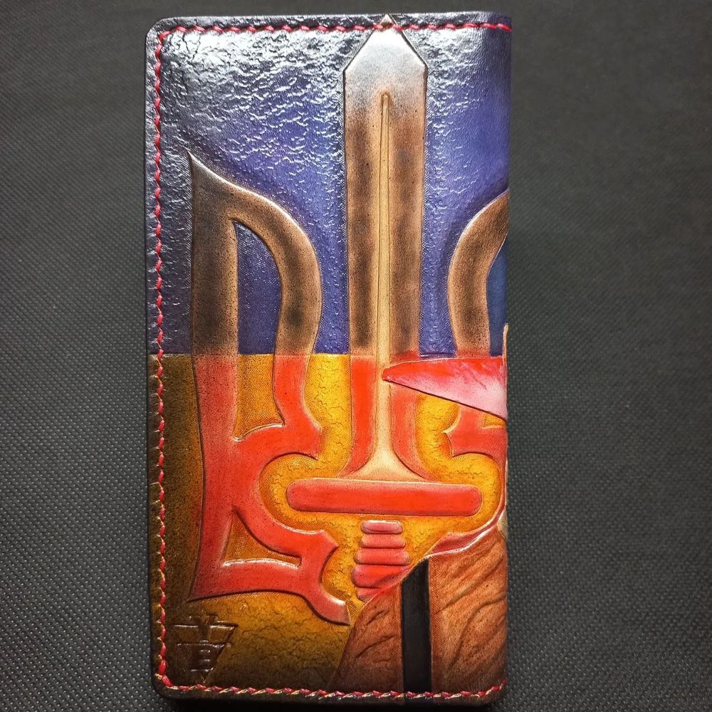 Large leather wallet "Kozak" 12098-yb-leather photo