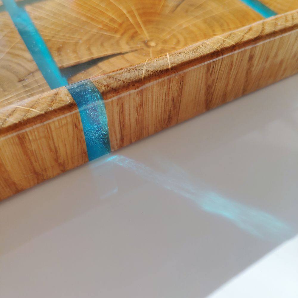 Піднос з квадратних зрізів натуральне дерево ручна робота серія NATURAL DEEPWOOD 8x25 см 12872-8x25-deepwood фото