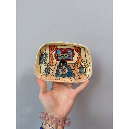 Тарілка "Уль-йога" керамічна KAPSI, ручна робота 12734-kapsi фото