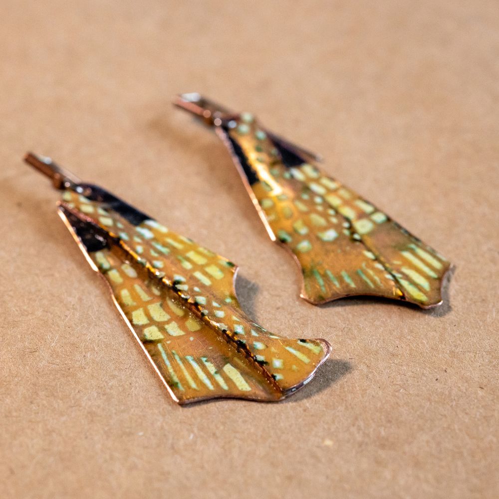 Earrings "Golden Eagle", Scythia Series, 7 cm, Emali Koziy + Centaurida 15146-emali-kozii photo