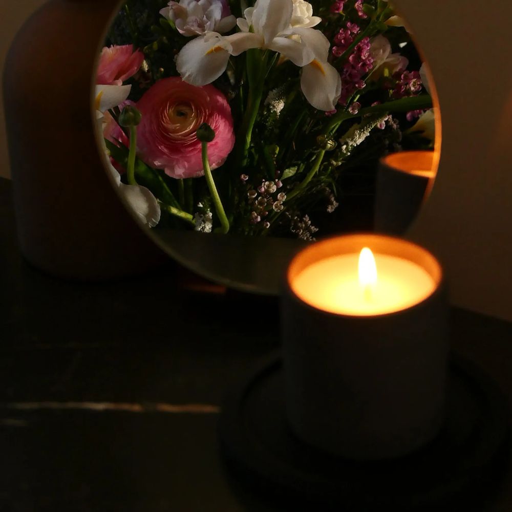 Парфумована свічка "Amber Light" у гіпсовому кашпо з кришкою Herbalcraft 14284-herbalcraft фото