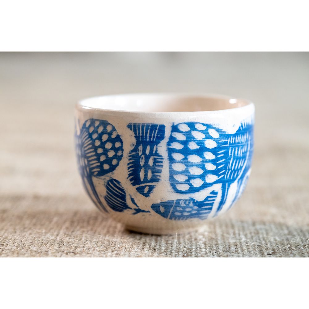 Ceramic bowl with hand-painted ancient animals blue, 150 ml, Centaurida + Keramira 14065-keramira photo