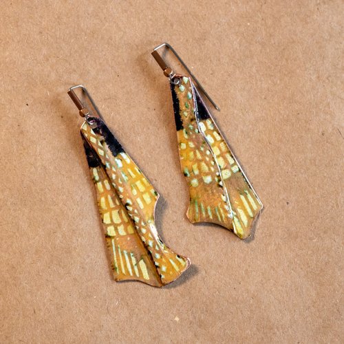 Сережки «Золотий орел», Серія Скіфія, 7 см, Емалі Козій + Кентавріда 15146-emali-kozii фото