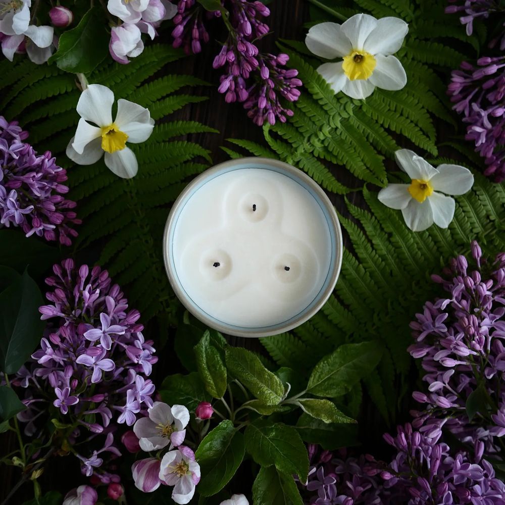 Свічка з трьома гнотами, на 3 ніжках (без аромату) Herbalcraft 14285-herbalcraft фото