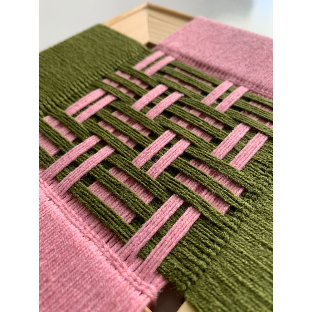 Pali panel, color khaki and pink, size 20x20 cm "Other Knots" 19311-other-knots photo