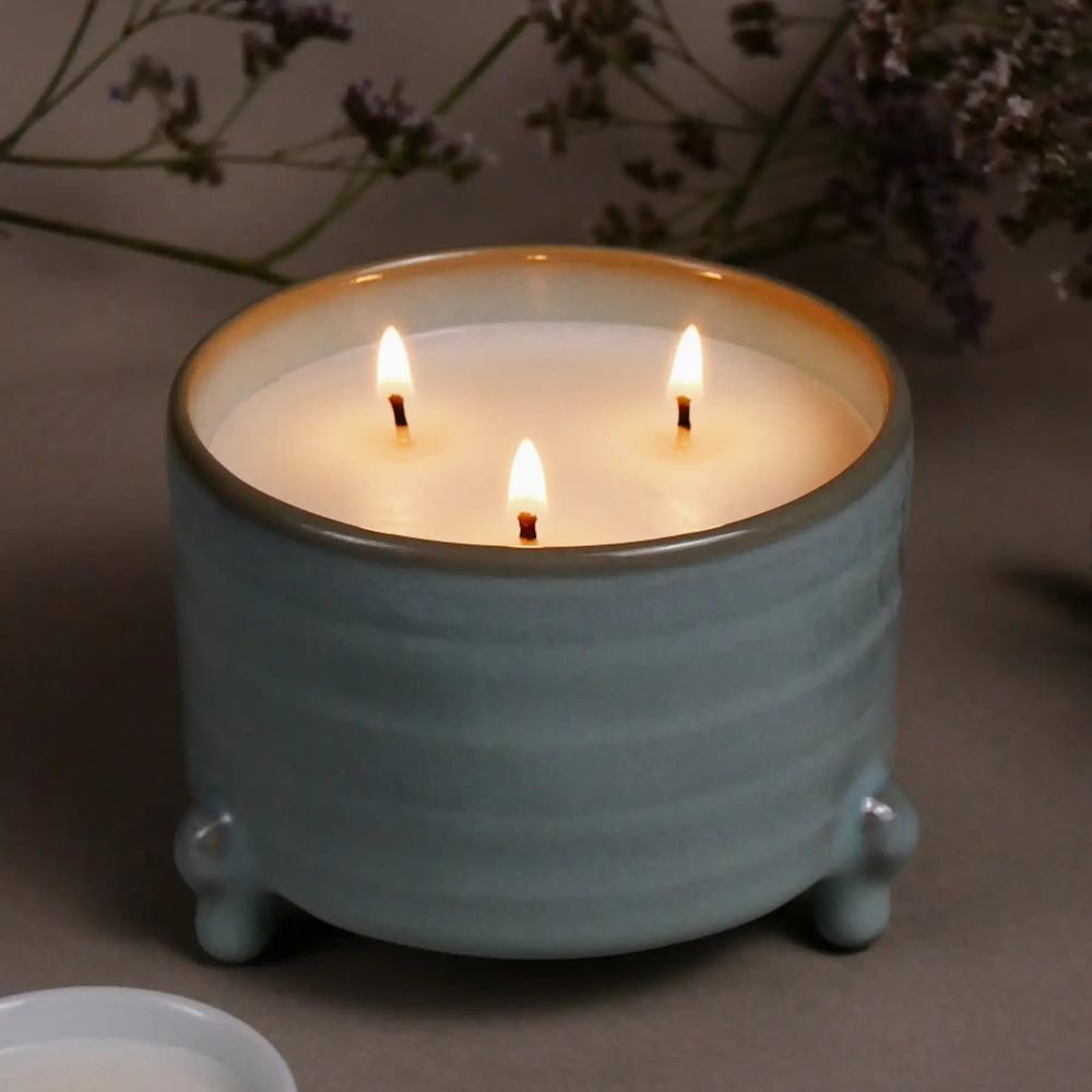 Herbalcraft 3-wick, 3-legged candle (unscented). Herbalcraft 14285-herbalcraft photo