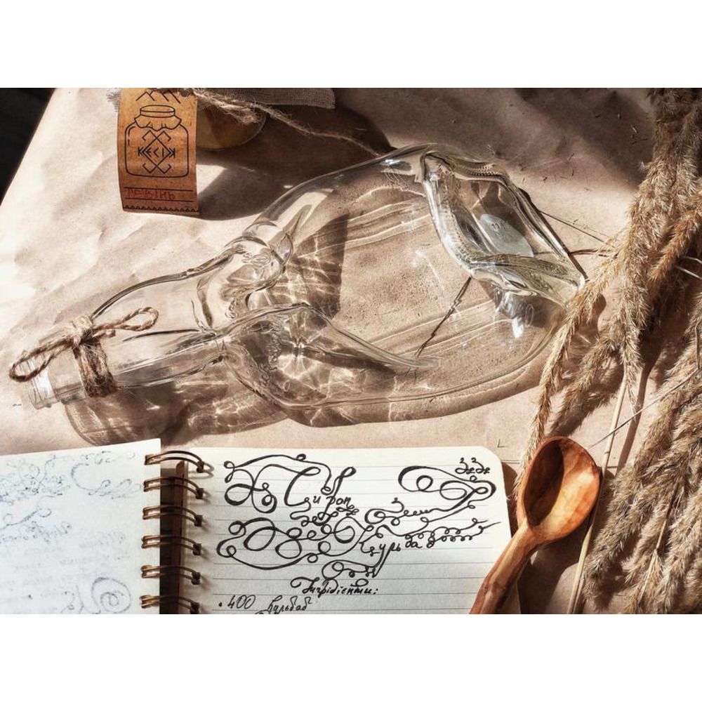 Скляна п'яна пляшка тарілка Jack Deniels під ложку, лопатку, декор для кухні Lay Bottle 17271-lay-bottle фото