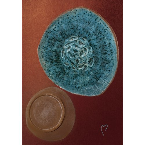 Сет "Яскрава Лагуна" KAPSI (2 тарілки керамічні), ручна робота 13224-kapsi фото