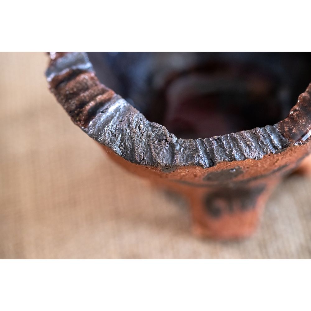 Посудина керамічнана на ніжках, Трипільський обряд, з ритуальними трипільськими мотивами, 300мл, Кентавріда + Keramira 14017-keramira фото