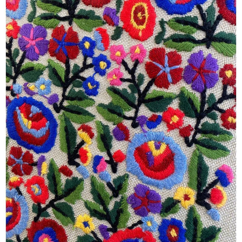 Light embroidered notebook Multicolored flowers without markings 30 x 21.5 cm 96 sheets 20312-yach photo Light embroidered notebook Multicolored flowers without markings 30 x 21.5 cm 96 sheets 20312-yach photo