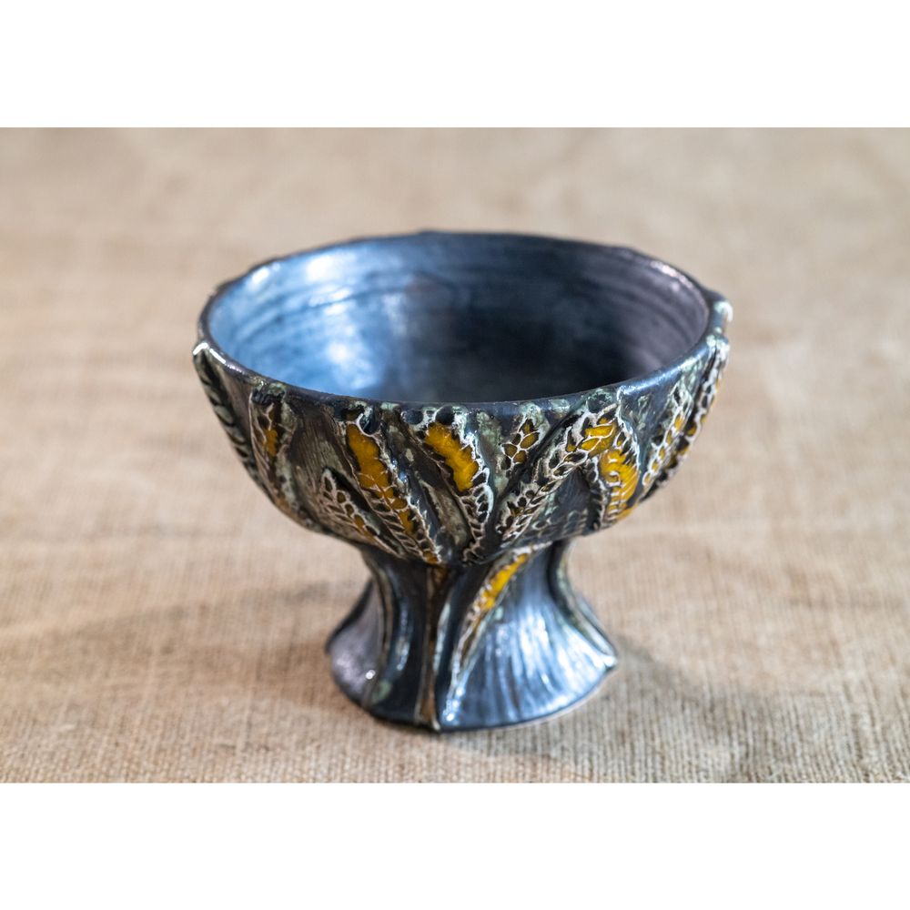 Чаша на ніжці широка керамічна, Пшеничне поле, 800 мл Кентавріда + Keramira 14018-keramira фото