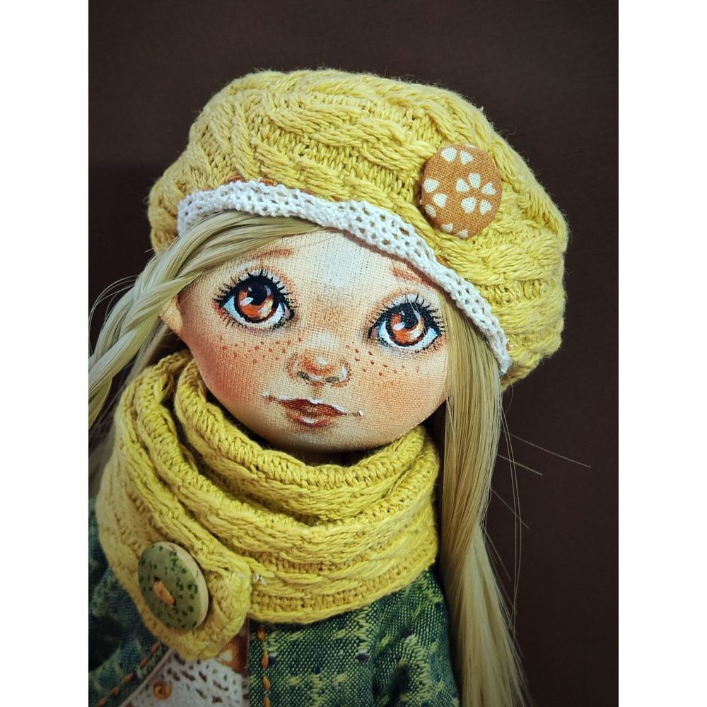 Textile interior doll Olenka, handmade toy, size 26x12 cm 11267-zoiashyshkovska photo