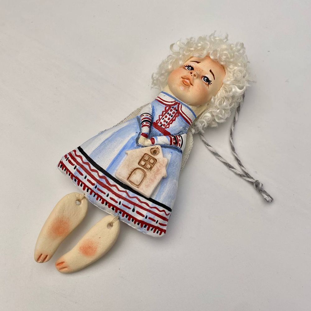 Angel keychain doll handmade toy size 14x6.5 cm 12773-zoiashyshkovska photo Angel keychain doll handmade toy size 14x6.5 cm 12773-zoiashyshkovska photo