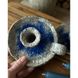 Ceramic candlestick with a light handle with a blue center 17914-yekeramika photo 2
