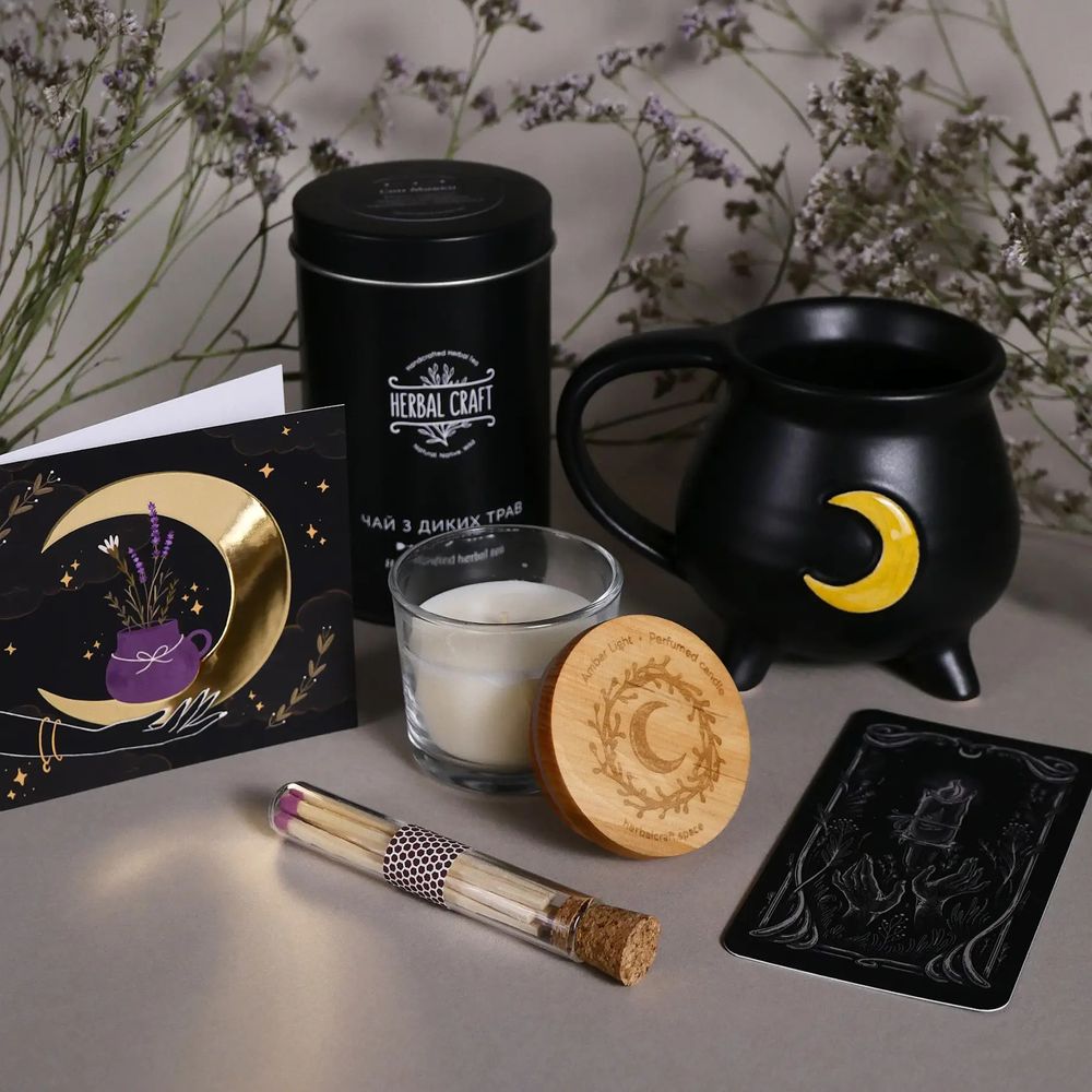 Set "Vechornytsia" (tea, ceramic mug, scented candle "Amber Light", card) Herbalcraft Herbalcraft 14271-herbalcraft photo