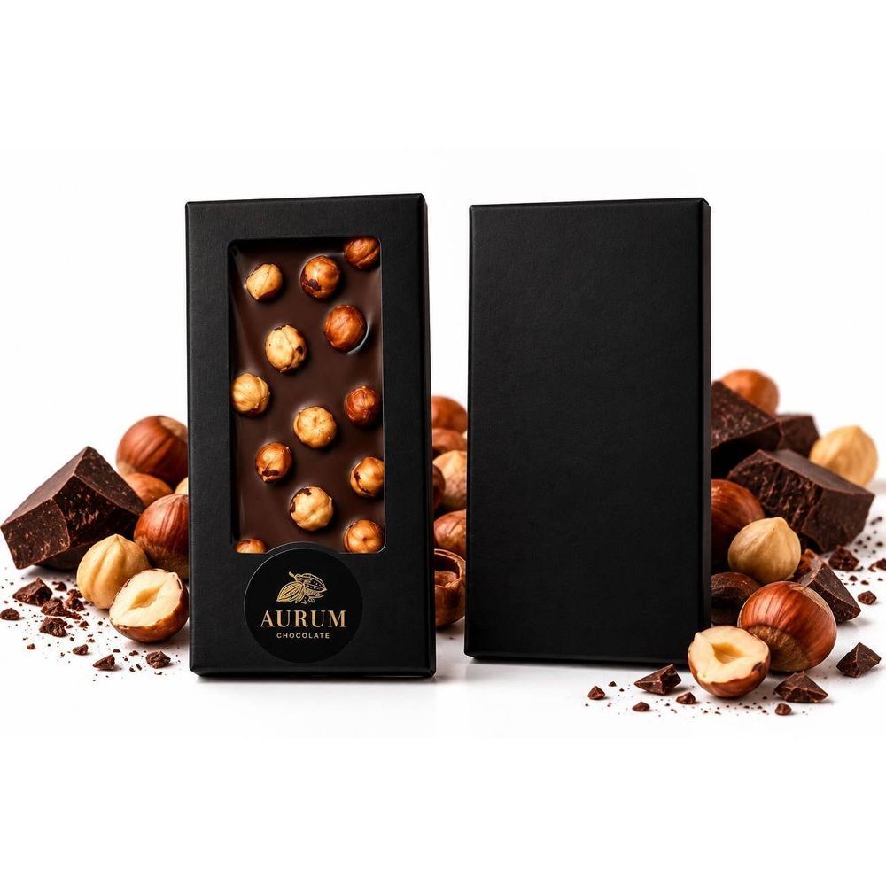 Dark chocolate with hazelnuts (56% cocoa) &ndash; Handcrafted natural sweets Aurum 24463-aurum photo