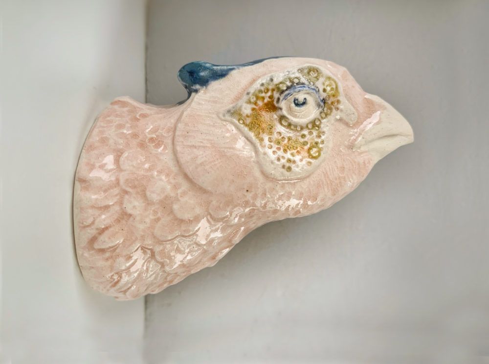 Гачок декоративний Пташка Нато Мікеладзе ніжно-рожева 4502 фото