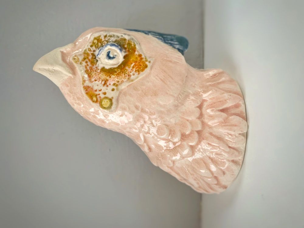 Decorative hook Bird by Nato Mikeladze, pastel pink 4502 photo