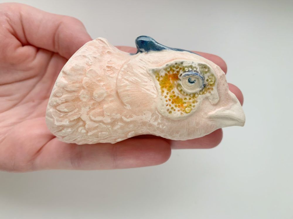 Decorative hook Bird by Nato Mikeladze pastel pink 4502 photo