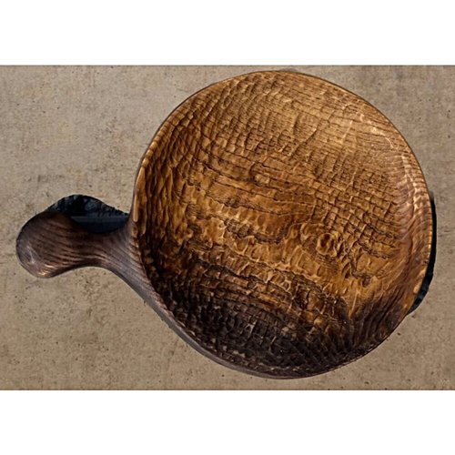 Round wooden plate, 20 cm, oak, handmade 12498-yaroslav-duben photo